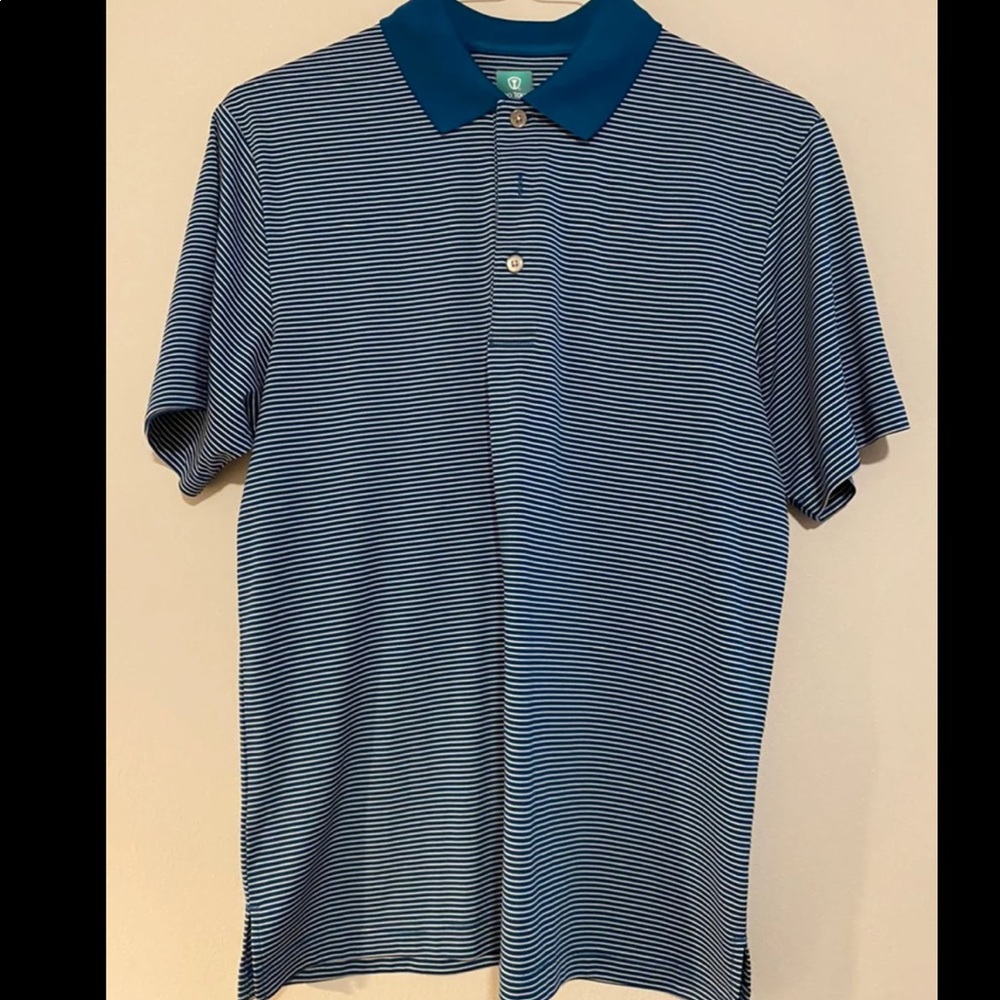 Pro Tour Blue Striped Polo Men’s Size S